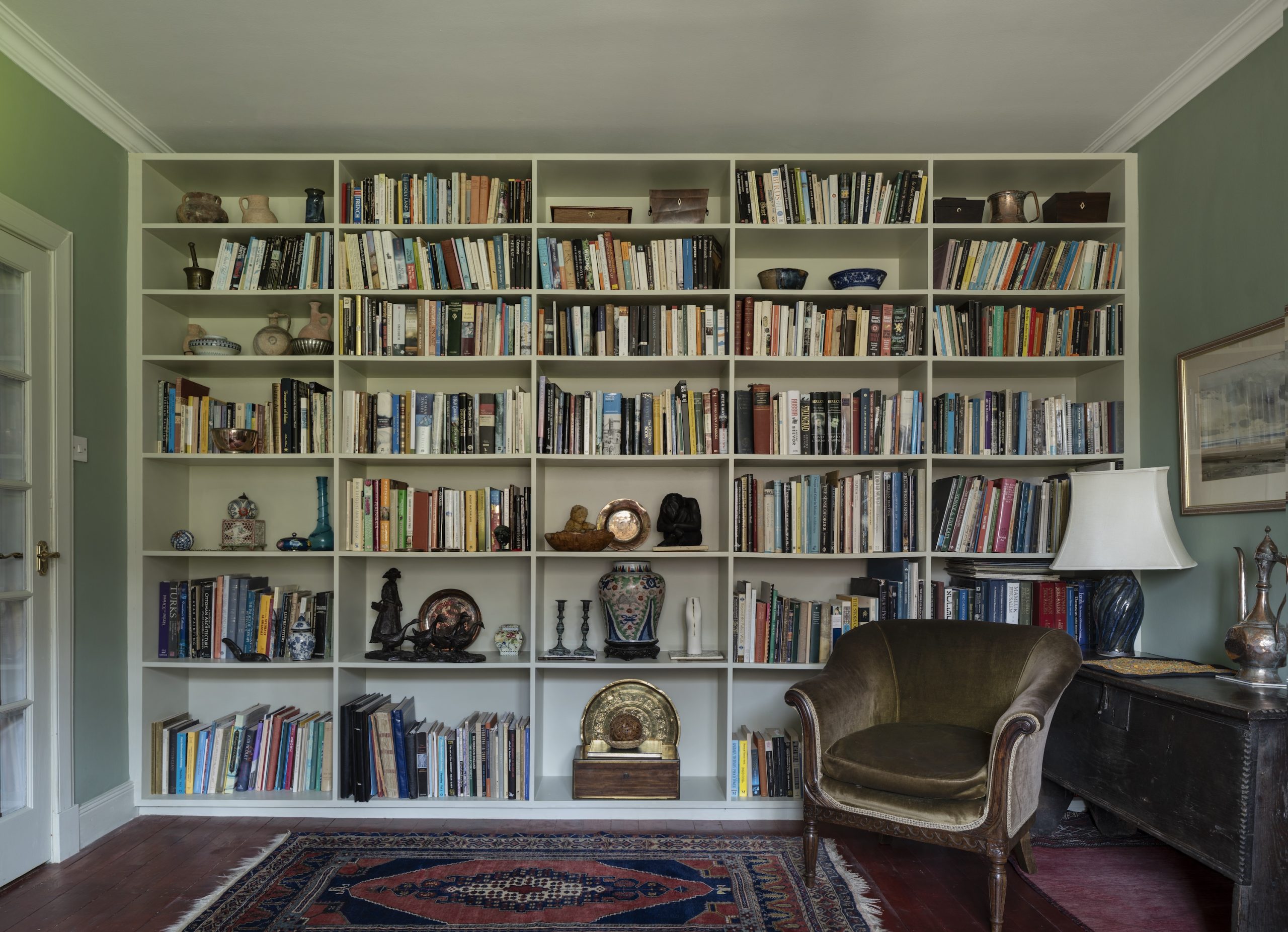 Living room with bespoke bookcase