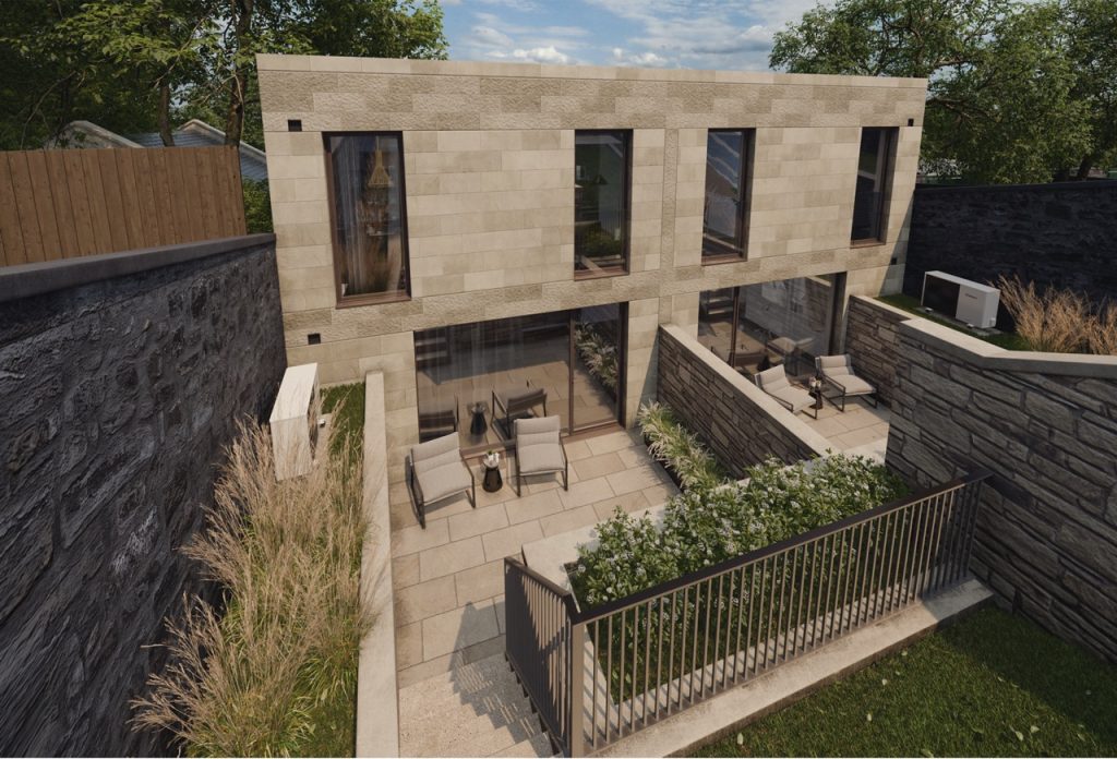 New contemporary sandstone mews house, Edinburgh